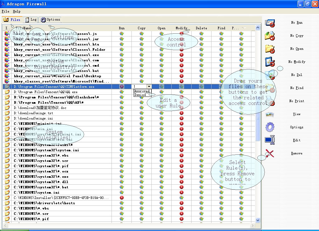 Adragon Firewall screen shot